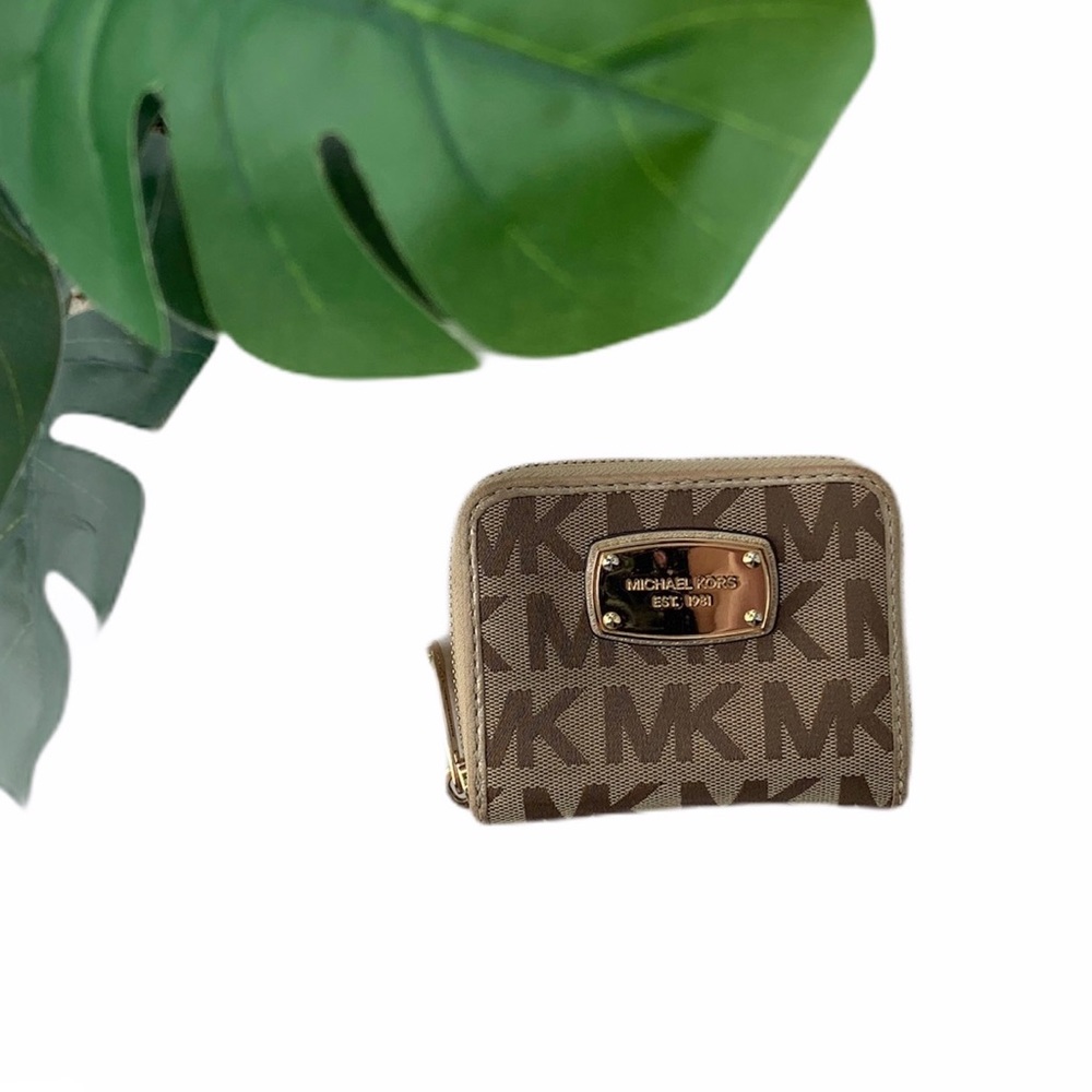 Michael Kors • Gold and Tan MK Wallet - Picture 1 of 16